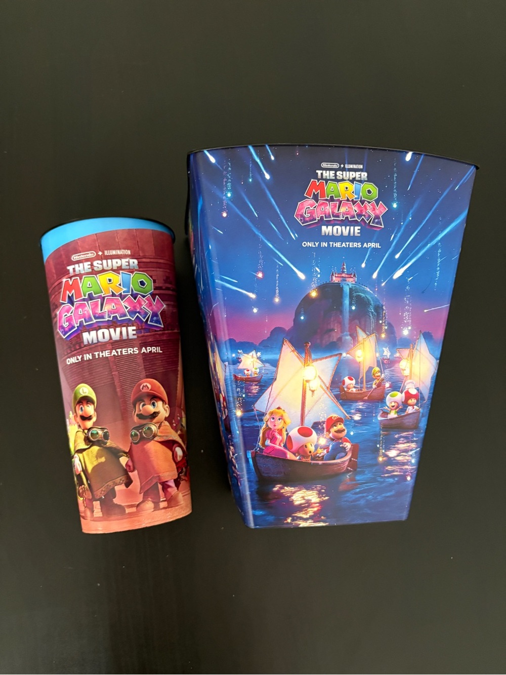 The Super Mario Galaxy Movie Popcorn Tub & Cup Set - Blue/Red